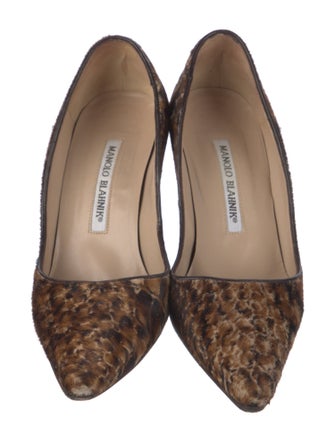 Manolo Blahnik Ponyhair Printed Pumps