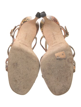 Manolo Blahnik Snakeskin Animal Print Slingback Sandals