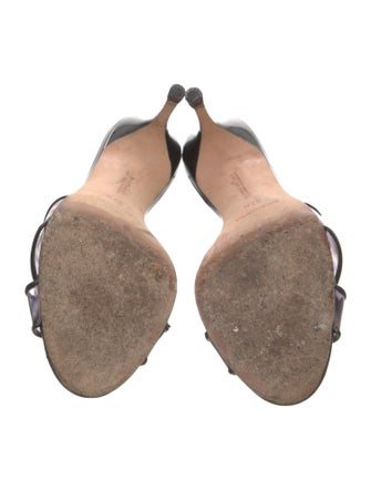 Manolo Blahnik PVC Animal Print Slides