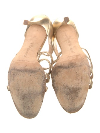 Manolo Blahnik Leather Animal Print Gladiator Sandals