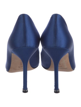 Manolo Blahnik Satin Crystal Embellishments Pumps