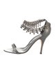Manolo Blahnik Leather Chain-Link Accents Sandals