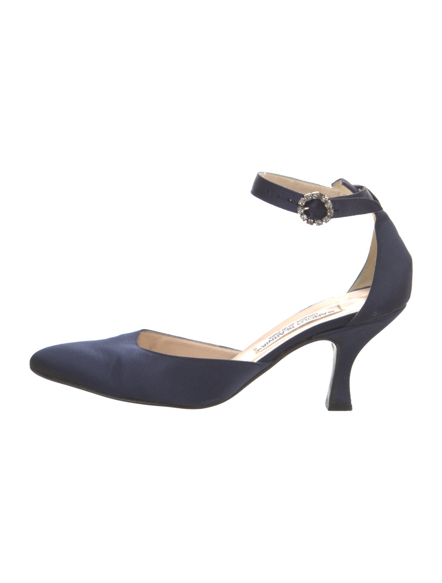 Manolo Blahnik Satin D'Orsay Pumps
