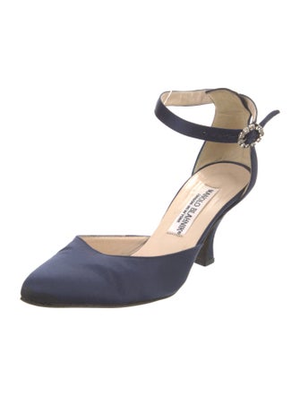 Manolo Blahnik Satin D'Orsay Pumps