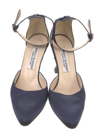 Manolo Blahnik Satin D'Orsay Pumps