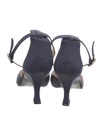 Manolo Blahnik Satin D'Orsay Pumps