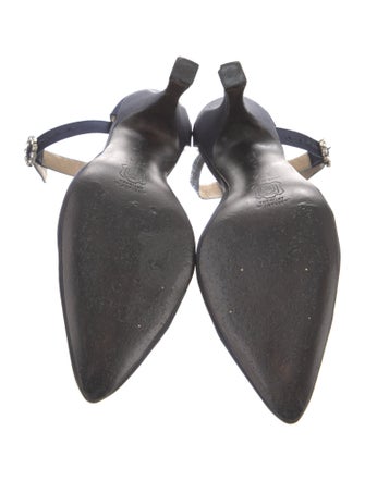 Manolo Blahnik Satin D'Orsay Pumps