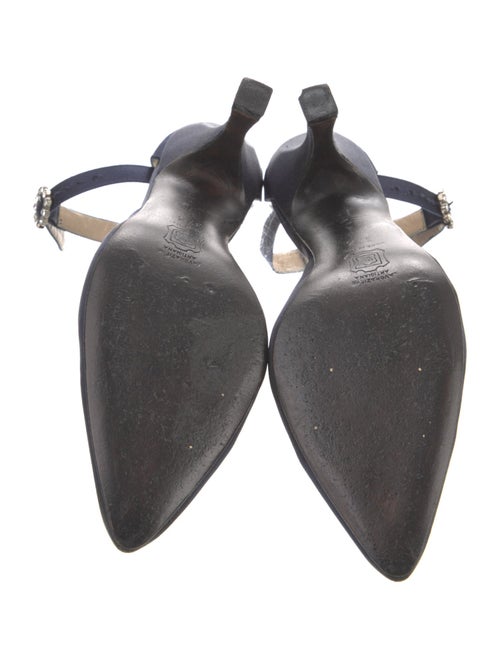 Manolo Blahnik Satin D'Orsay Pumps