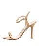 Manolo Blahnik Satin Crystal Embellishments Sandals