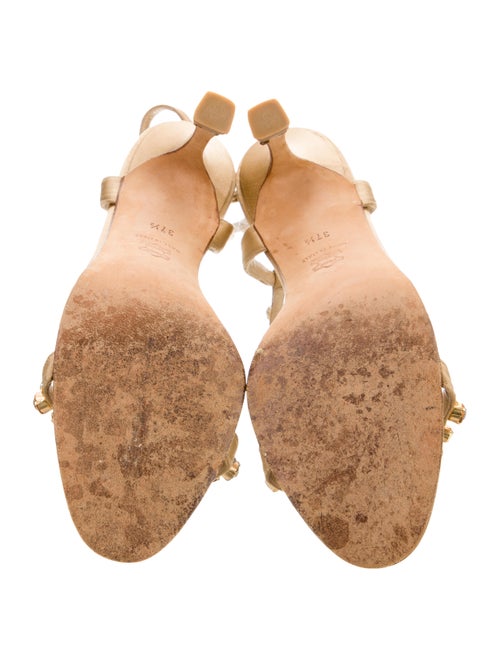 Manolo Blahnik Satin Crystal Embellishments Sandals