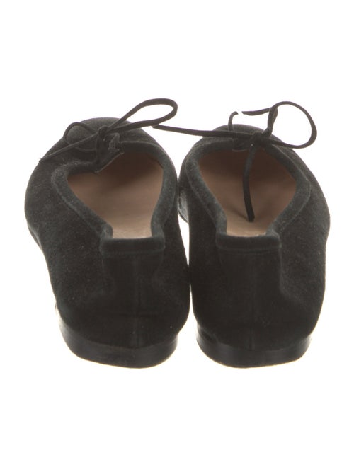 Manolo Blahnik Suede Bow Accents Flats