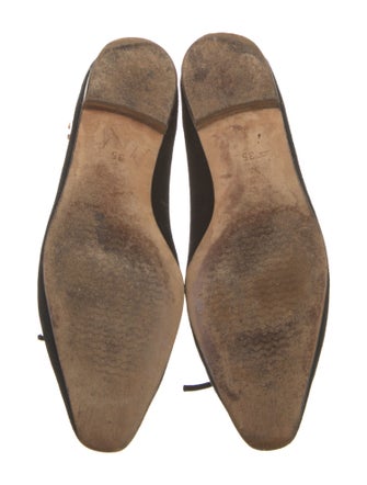 Manolo Blahnik Suede Bow Accents Flats