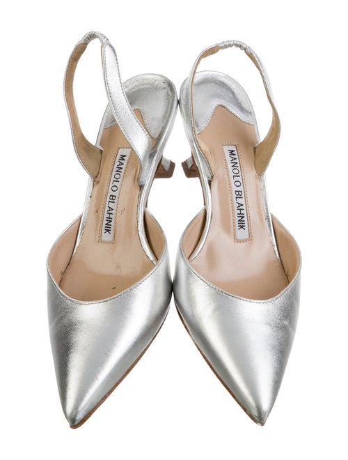 Manolo Blahnik Leather Slingback Pumps
