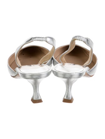 Manolo Blahnik Leather Slingback Pumps