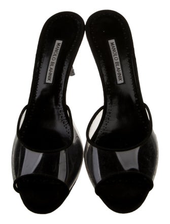 Manolo Blahnik Suede Slides