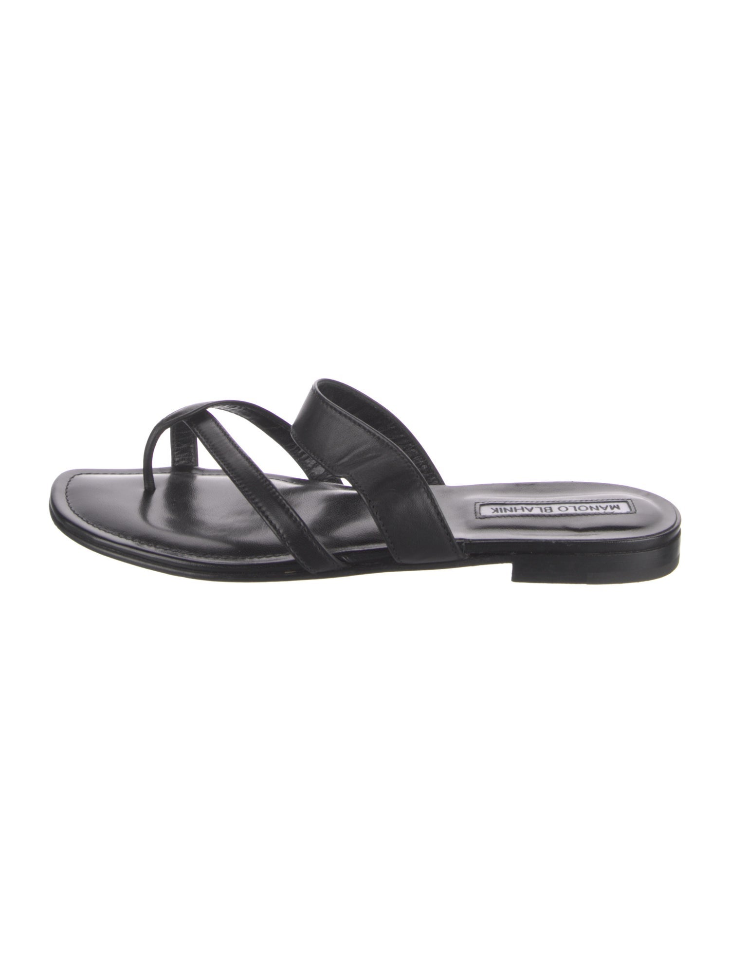 Manolo Blahnik Leather Slides