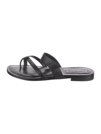 Manolo Blahnik Leather Slides