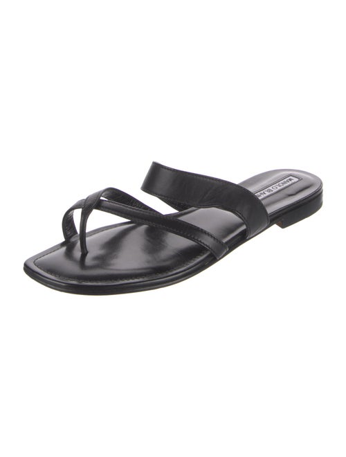 Manolo Blahnik Leather Slides