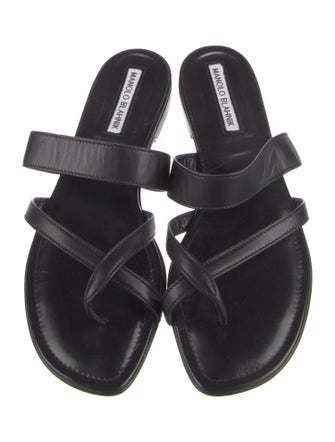 Manolo Blahnik Leather Slides