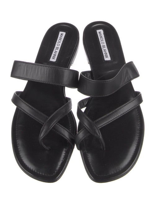 Manolo Blahnik Leather Slides