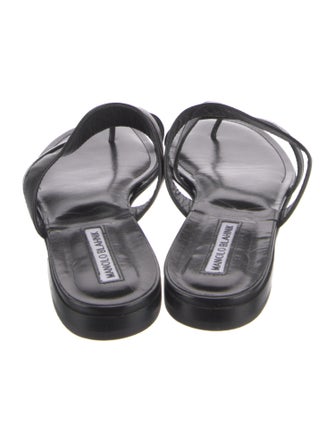 Manolo Blahnik Leather Slides