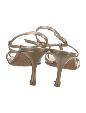 Manolo Blahnik Leather T-Strap Sandals