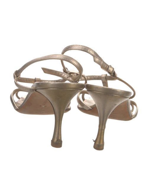Manolo Blahnik Leather T-Strap Sandals