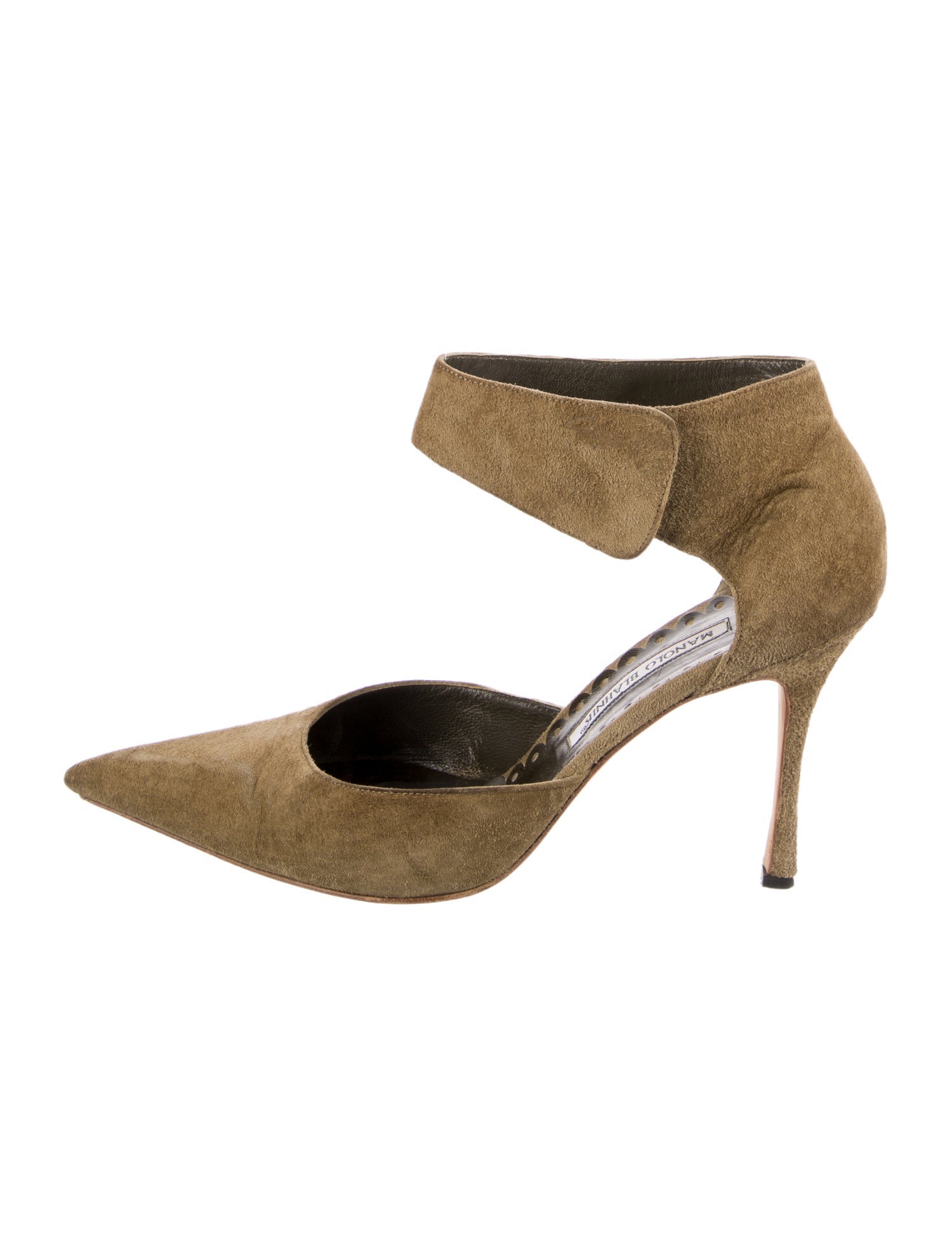 Manolo Blahnik Suede D'Orsay Pumps