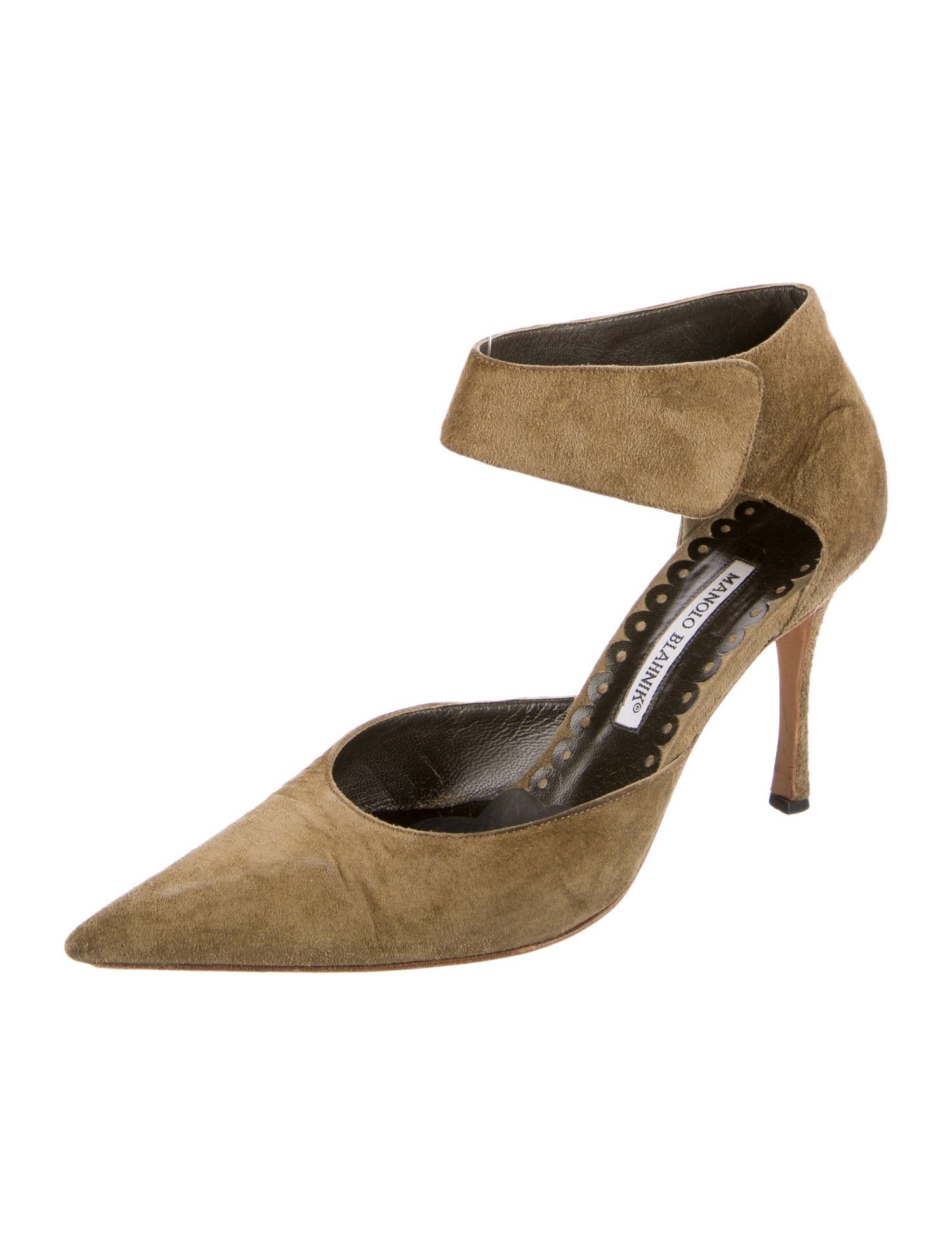 Manolo Blahnik Suede D'Orsay Pumps