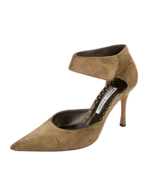 Manolo Blahnik Suede D'Orsay Pumps