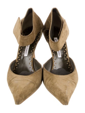 Manolo Blahnik Suede D'Orsay Pumps