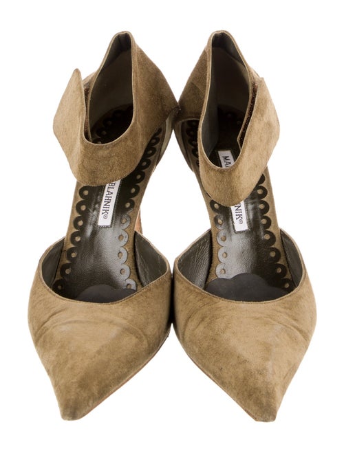 Manolo Blahnik Suede D'Orsay Pumps