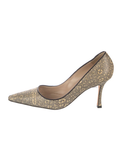 Manolo Blahnik Lizard Animal Print Pumps