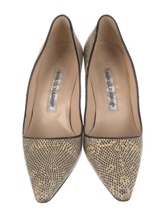Manolo Blahnik Lizard Animal Print Pumps