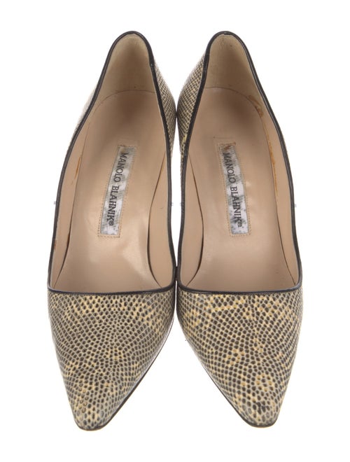 Manolo Blahnik Lizard Animal Print Pumps