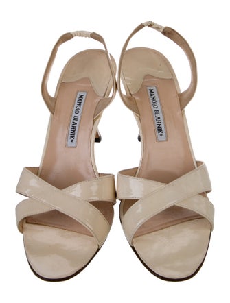 Manolo Blahnik Leather Slingback Sandals