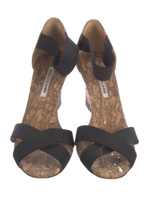 Manolo Blahnik Colorblock Pattern Slingback Sandals