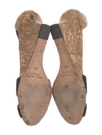 Manolo Blahnik Colorblock Pattern Slingback Sandals