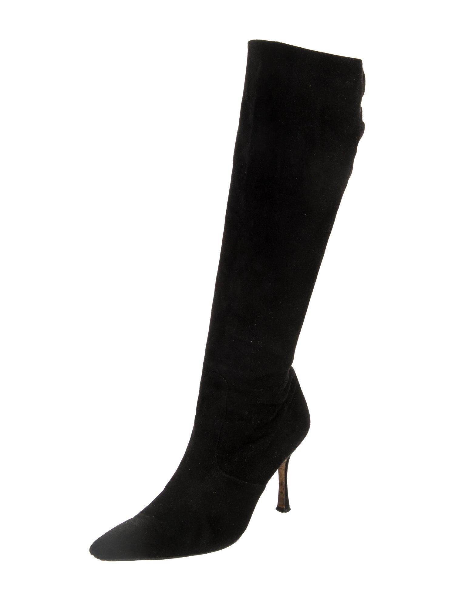 Manolo Blahnik Suede Cutout Accent Boots