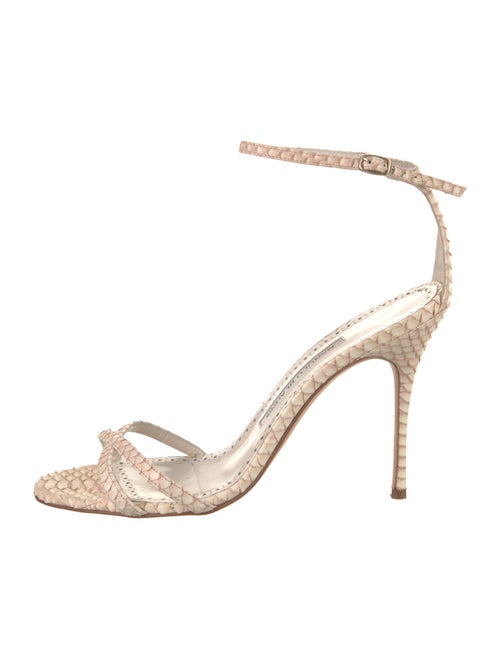 Manolo Blahnik Snakeskin Animal Print Sandals