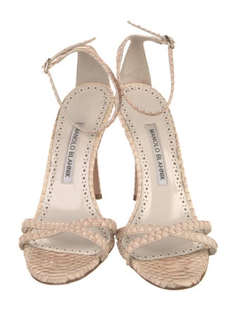 Manolo Blahnik Snakeskin Animal Print Sandals