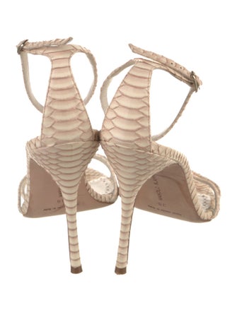 Manolo Blahnik Snakeskin Animal Print Sandals