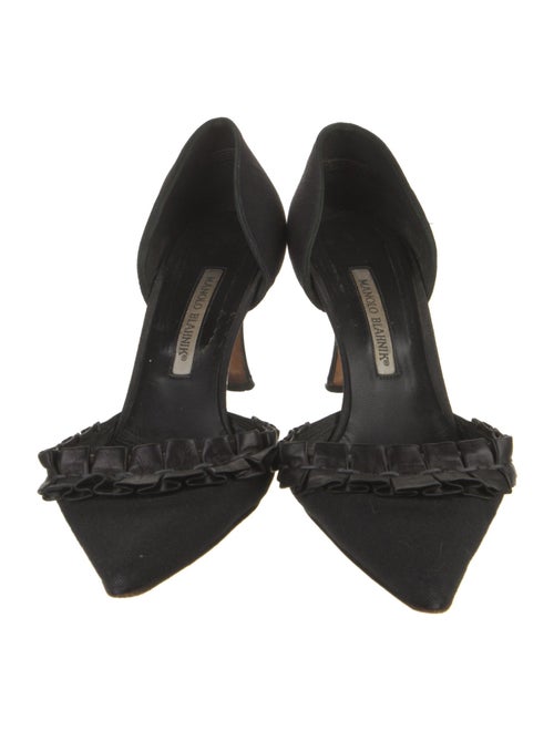 Manolo Blahnik Ruffle Embellishment D'Orsay Pumps