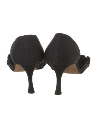 Manolo Blahnik Ruffle Embellishment D'Orsay Pumps