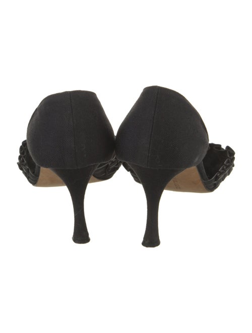 Manolo Blahnik Ruffle Embellishment D'Orsay Pumps