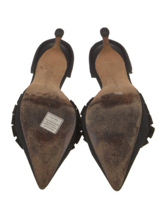 Manolo Blahnik Ruffle Embellishment D'Orsay Pumps