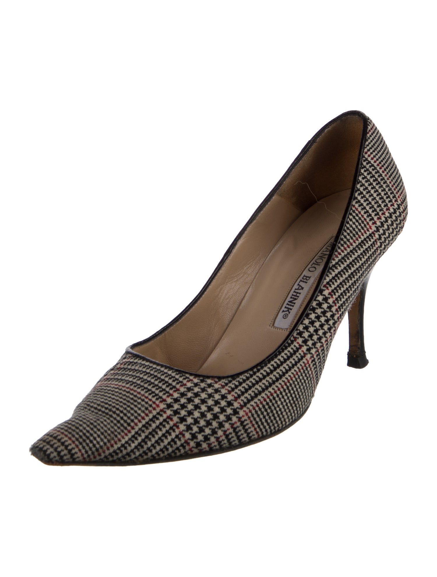 Manolo Blahnik Houndstooth Print Pumps