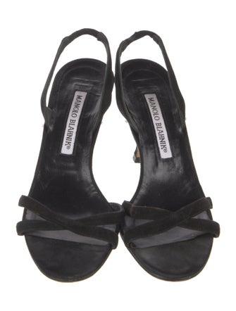 Manolo Blahnik Suede Slingback Sandals
