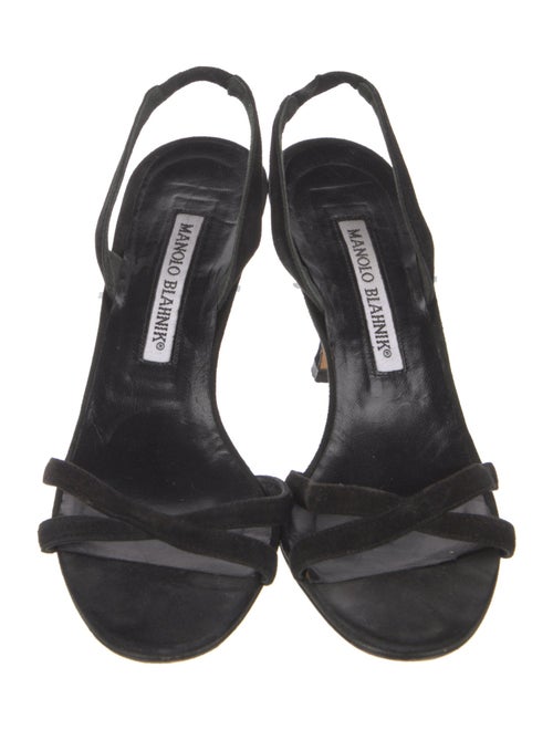 Manolo Blahnik Suede Slingback Sandals