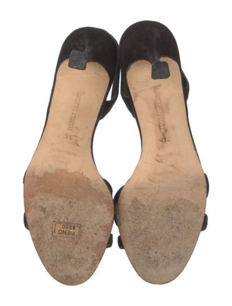 Manolo Blahnik Suede Slingback Sandals